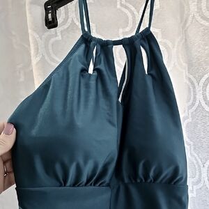 Teal Halter Neck Swimsuit XXL